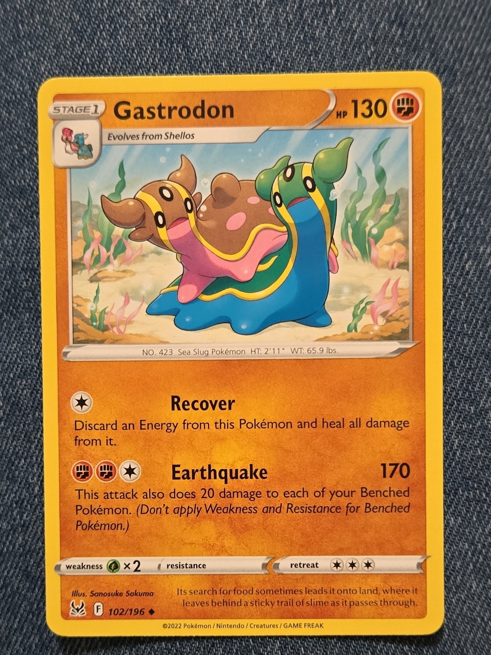 Pokemon Gastrodon Trading Card - Yellow, Blue, Pink, Green, Brown